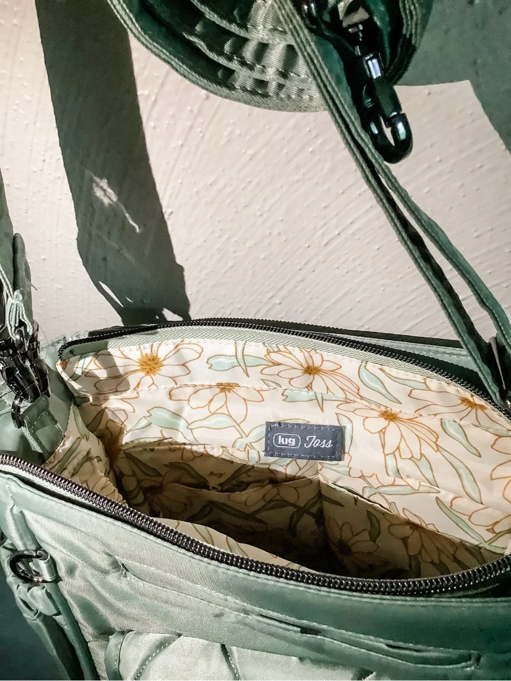 NWT sage green Lug Toss Convertible Crossbody Bag
